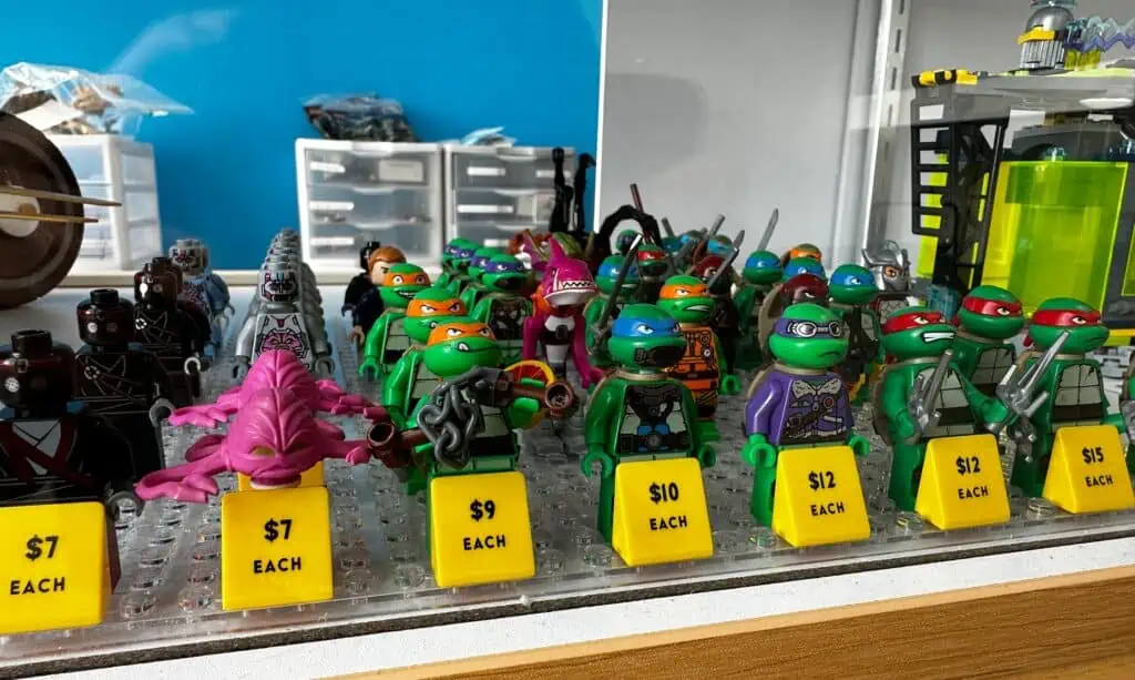 LEGO mini figures of the Teenage Mutant Ninja Turtles