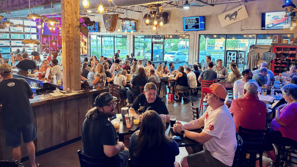 The interior of Pee-Pa's Garage brewery