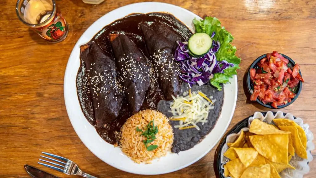 aerial view of an authentic Mexican dish