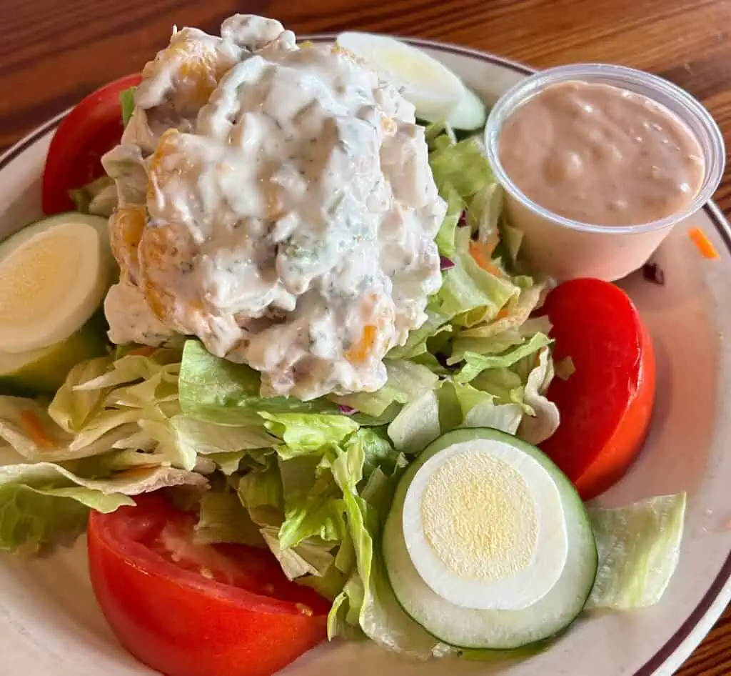 a plate of chicken salad
