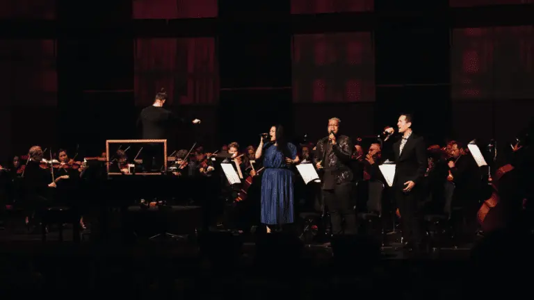 An orchestra performing at The Mahaffey