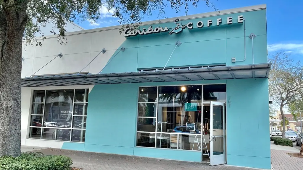 The exterior of Caribou Coffee