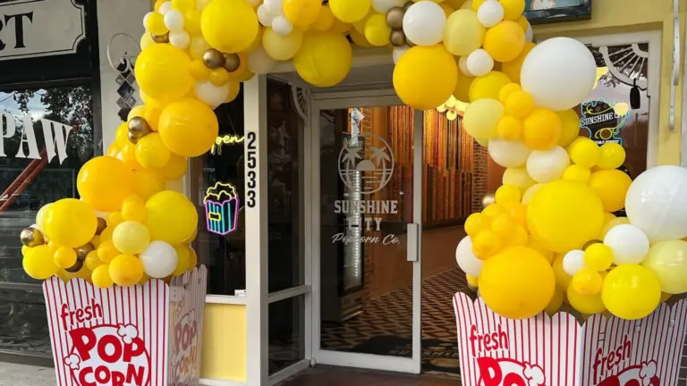 The exterior of a popcorn shop