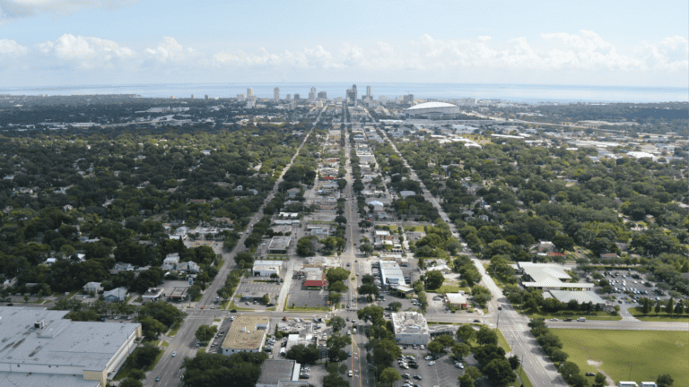 An aerial view of Central Avenue in St. Pete