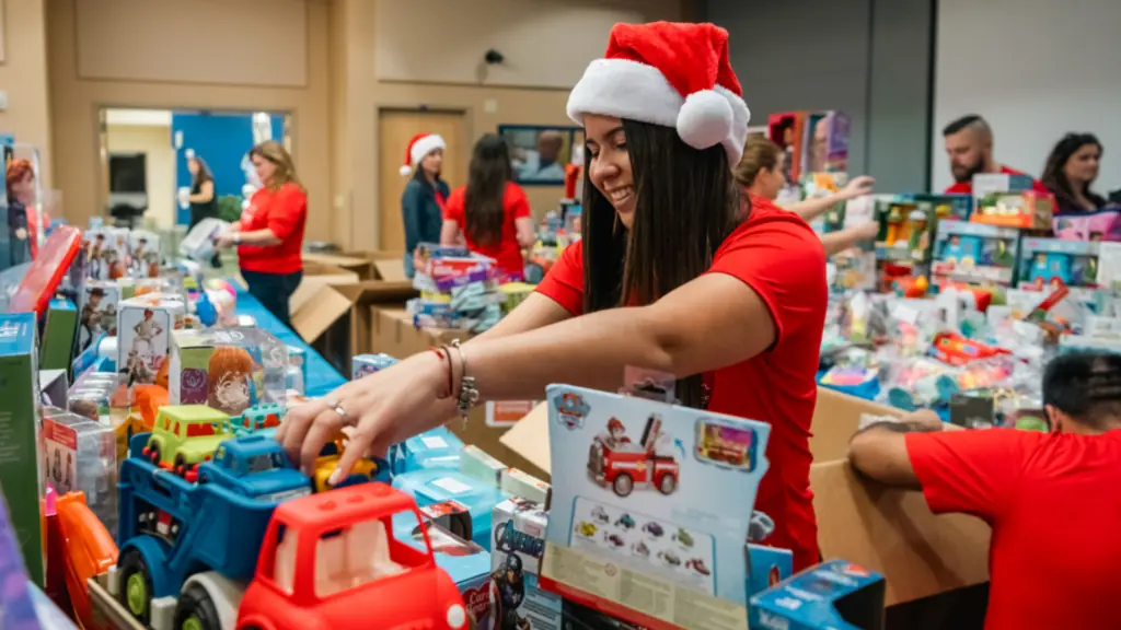 People at a toy drive