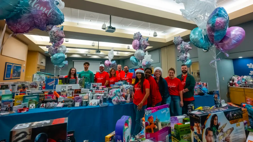 People at a toy drive