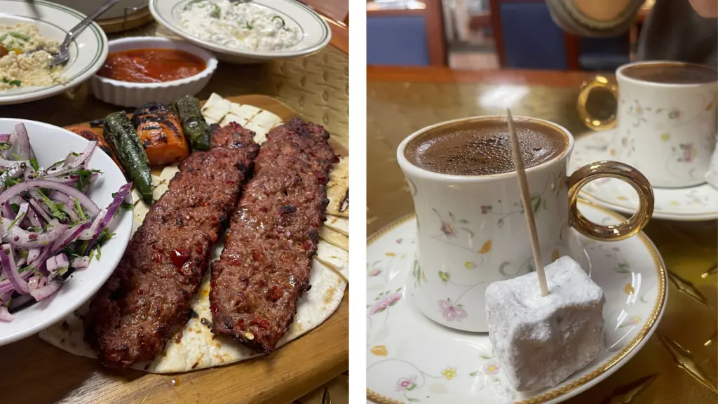 Plates of Turkish food