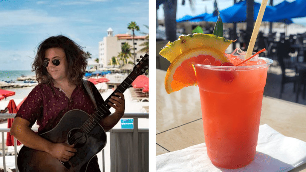 A guitarist and a cocktail