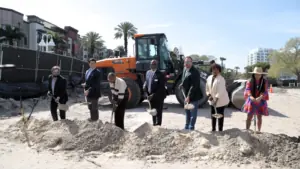 People at a groundbreaking