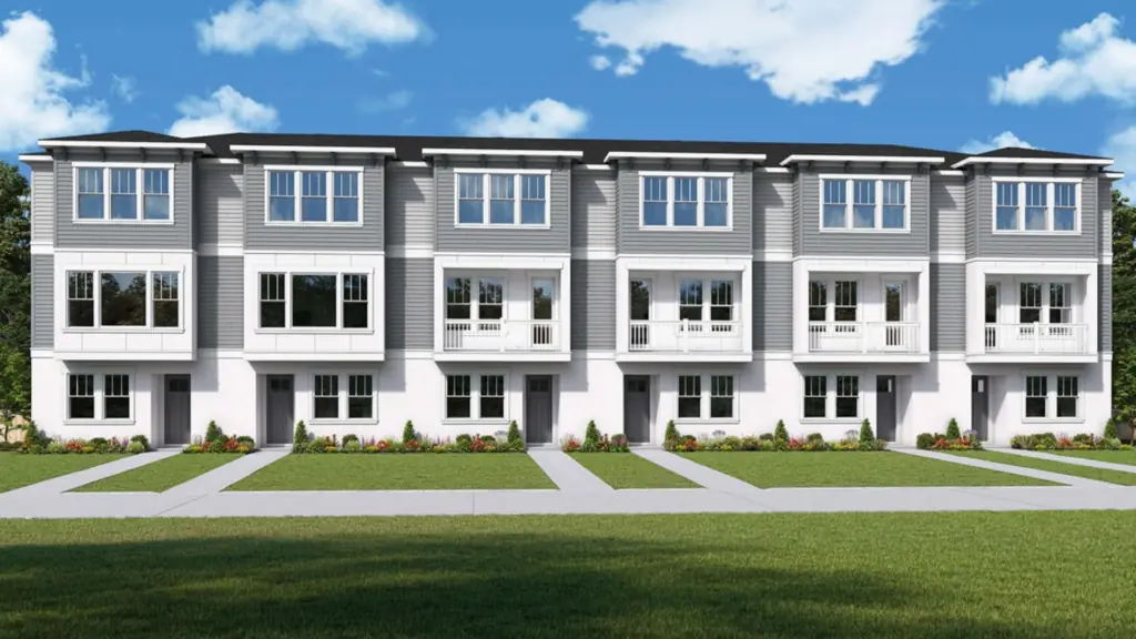 A rendering of townhomes