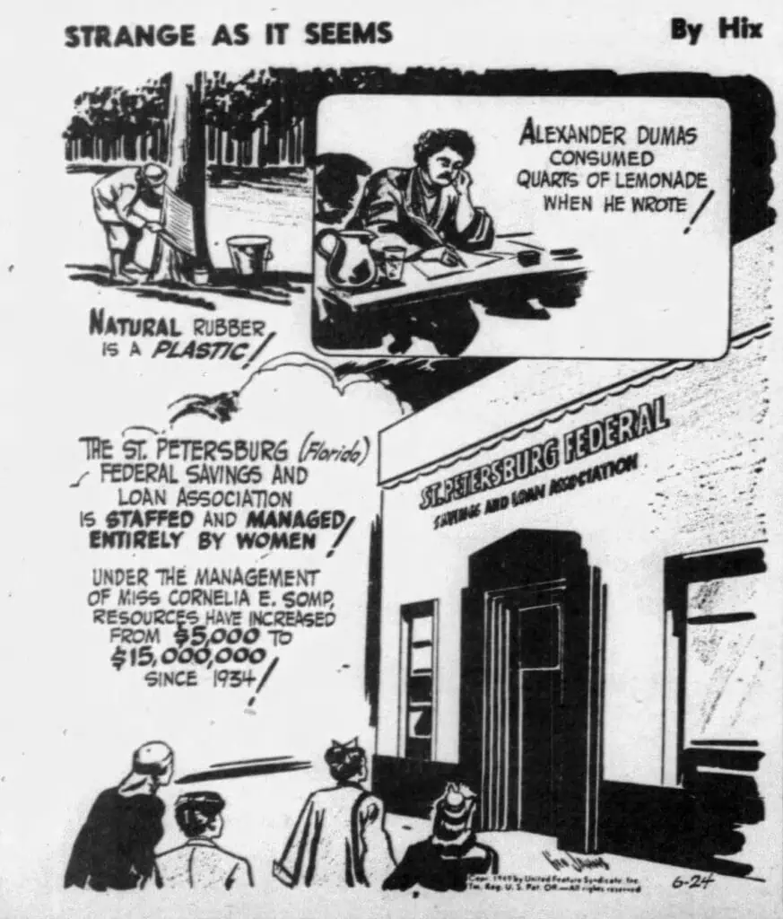 Historic cartoon about St. Petersburg Federal Savings and Loan