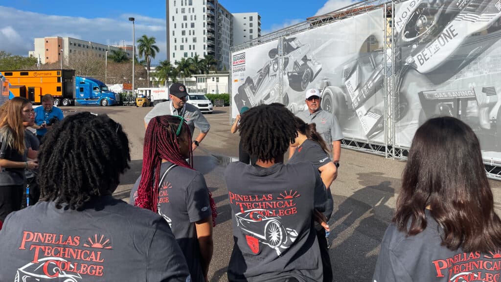 students take a tour through the back of grand prix