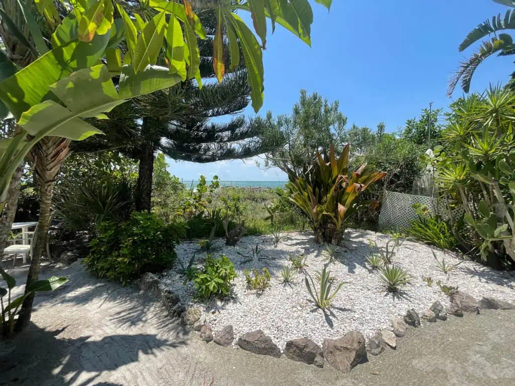 pavers around a beachside garden