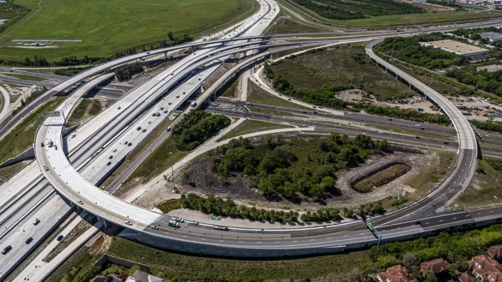aerial view of a highway expressway