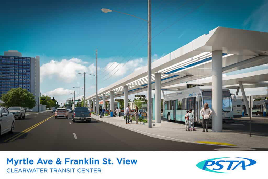 rendering of a new bus stop