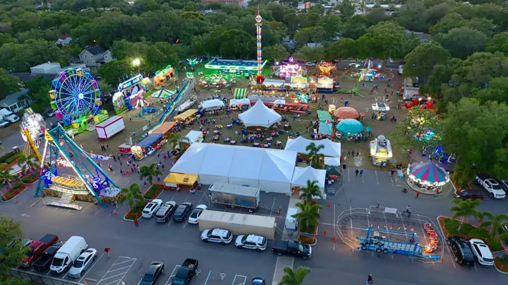 aerial view of a carnival during the day
