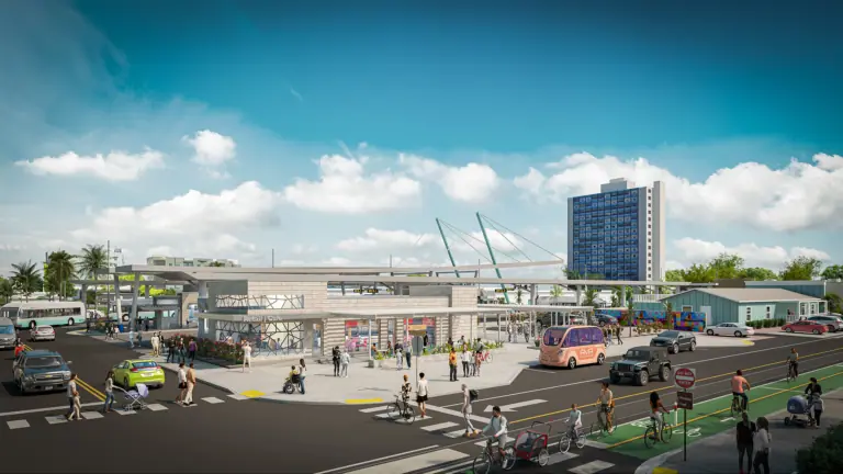 rendering of a public transportation center