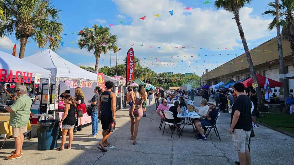 a group of vendors at a festival