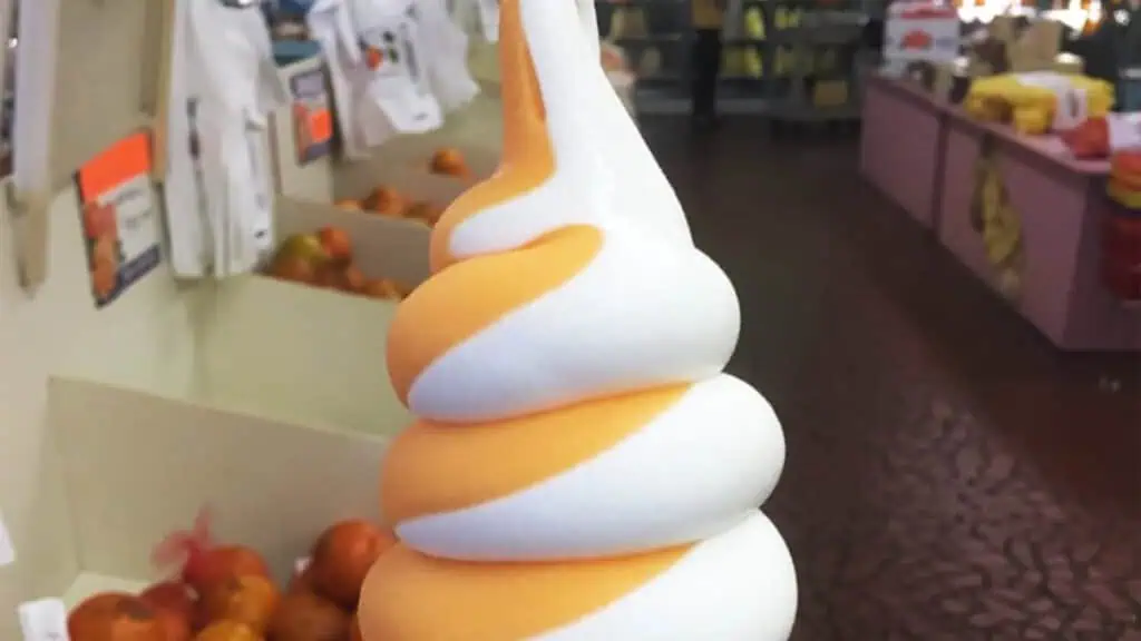 a orange swirl ice cream 