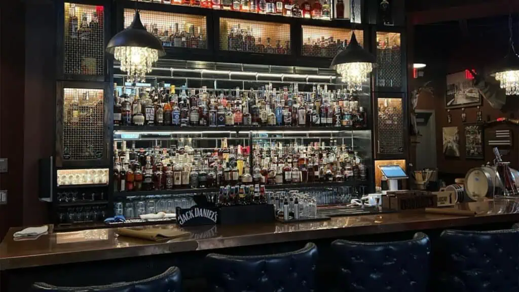 Interior of a craft cocktail bar 