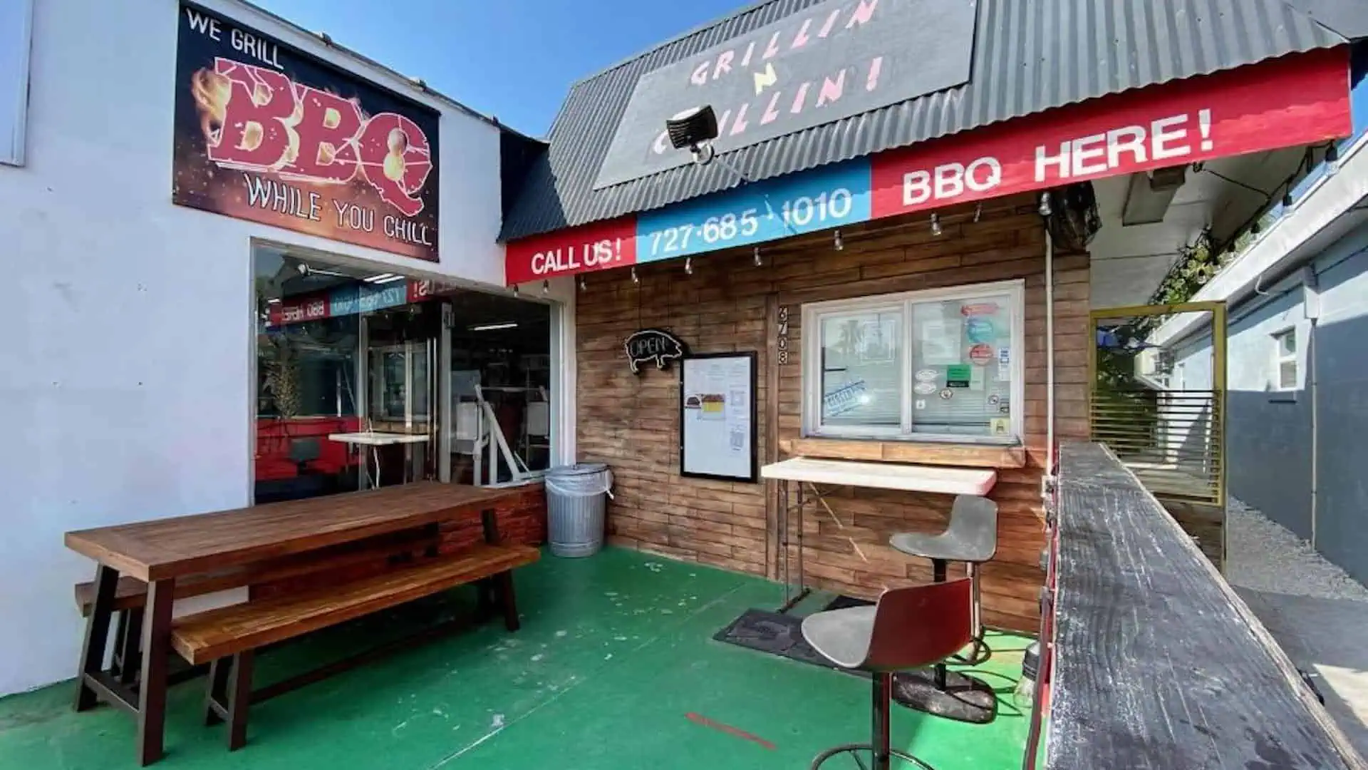 exterior of a BBQ restaurant