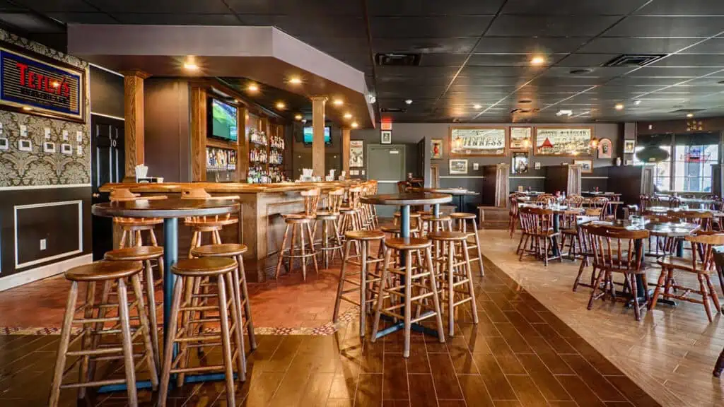 interior of a British pub 