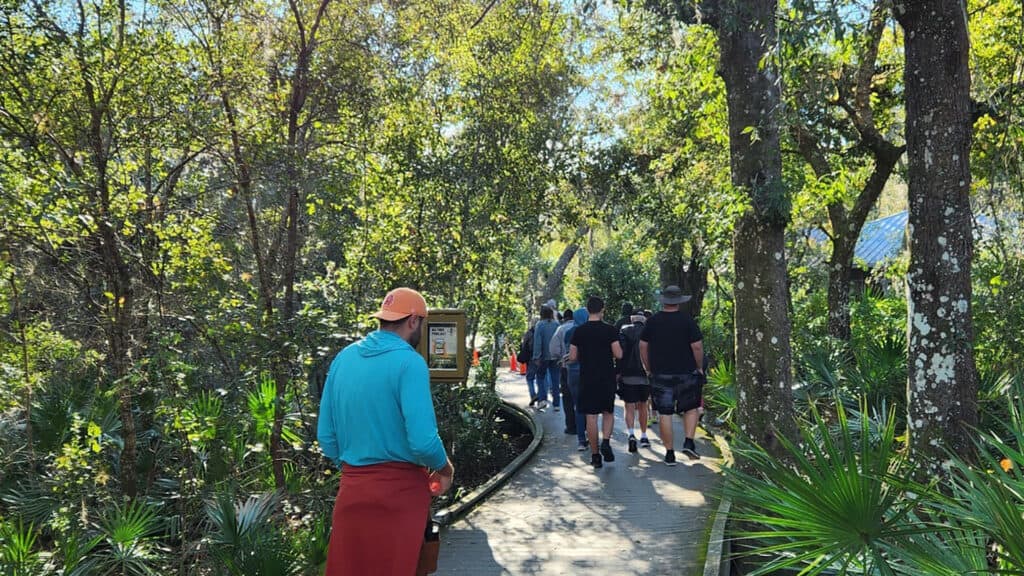 a boardwalk trail at a park