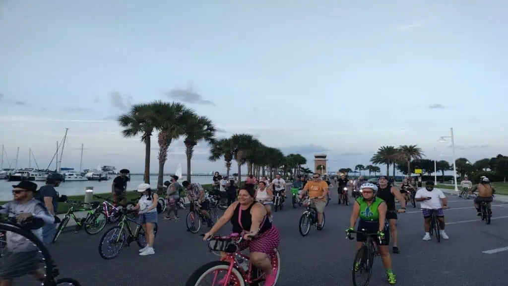 group of bicycle riders