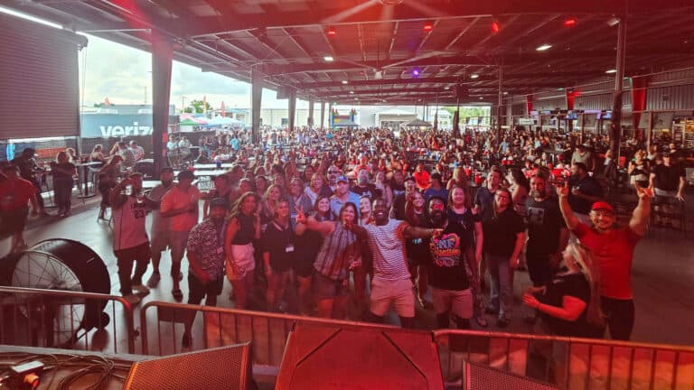 interior of a concert venue with guests enjoy live music