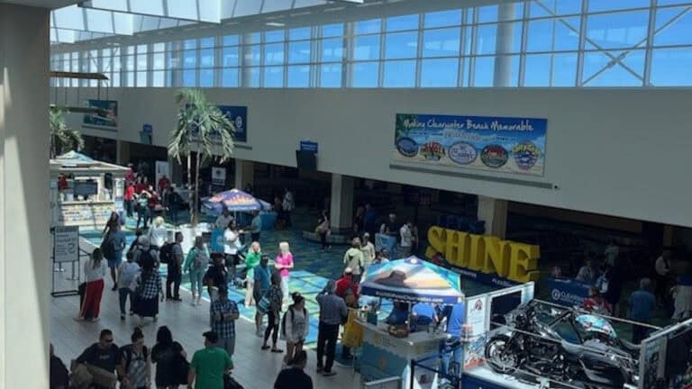 Interior of an airport terminal