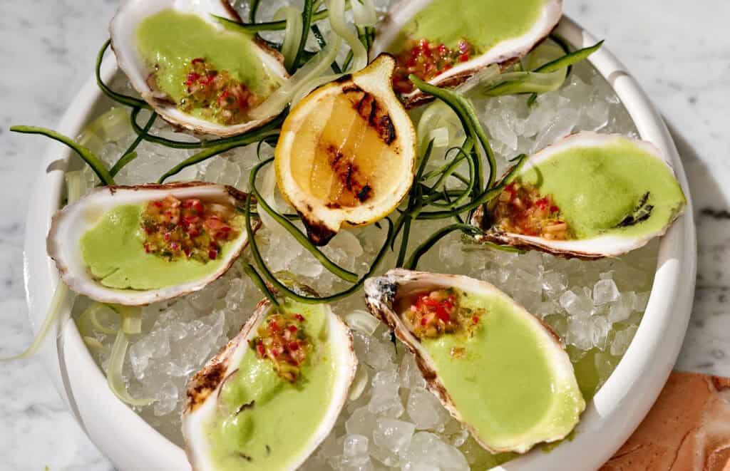 oysters arranged on plate