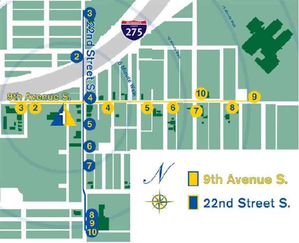 a map of a history trail 