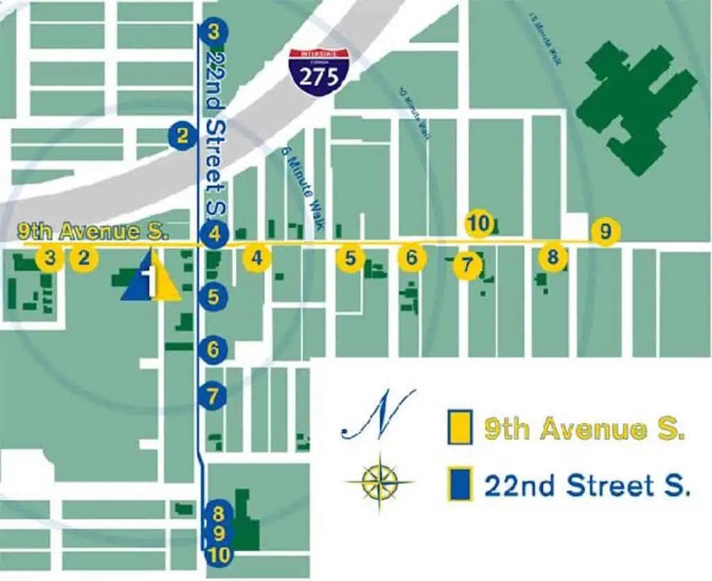 a map of a history trail 