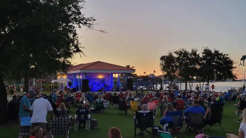 A park concert at night