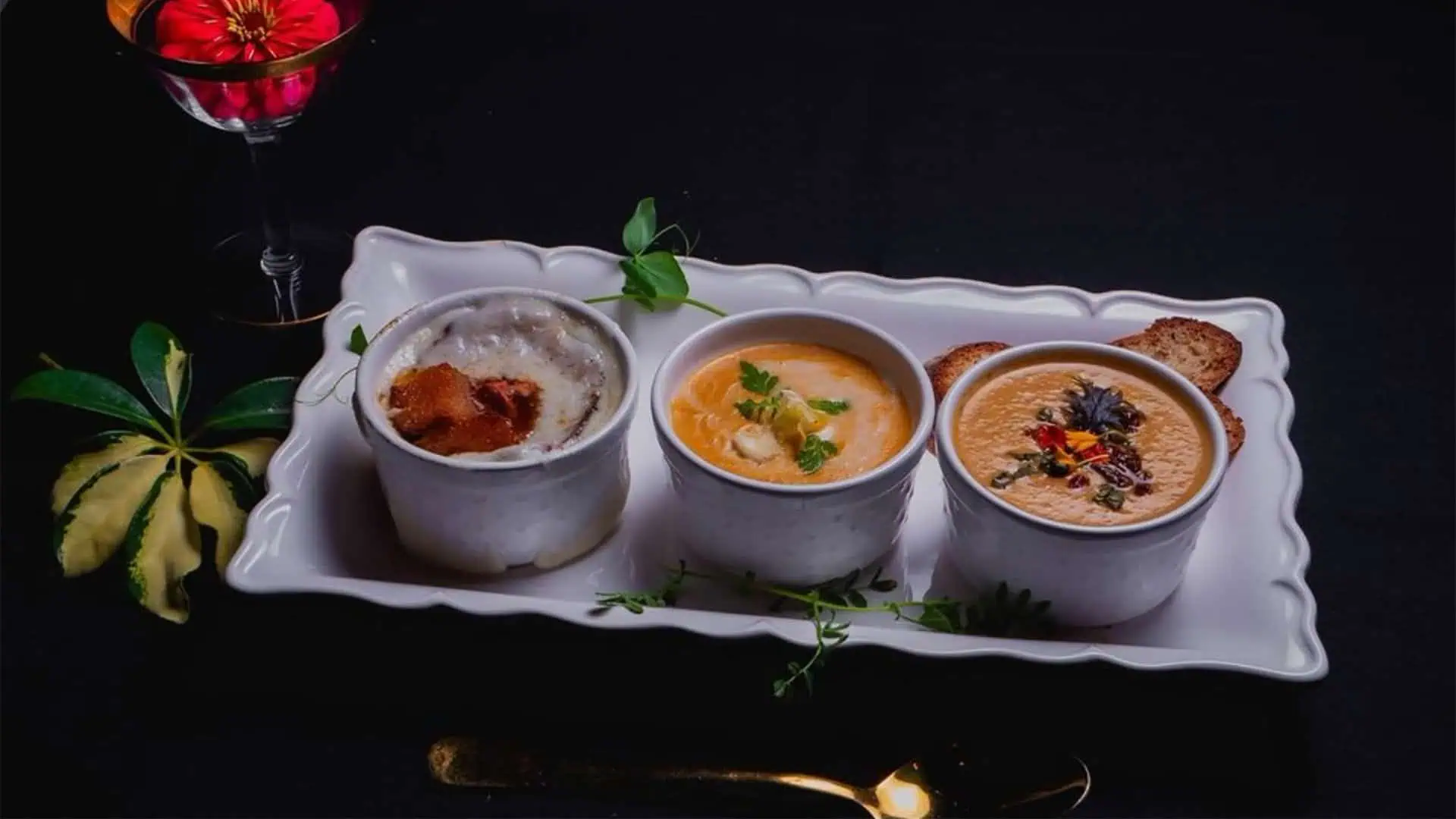 aerial view of a soup flight