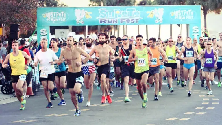 athletes running a marathon