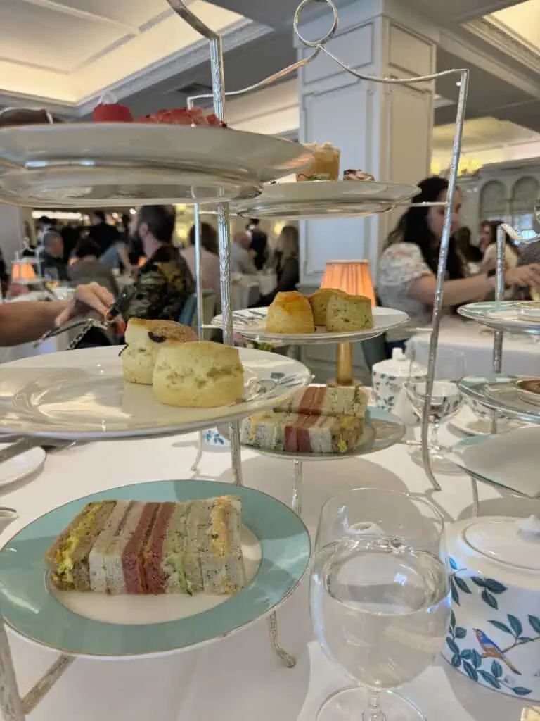 Sandwiches and scones tray at Fortnum & Mason