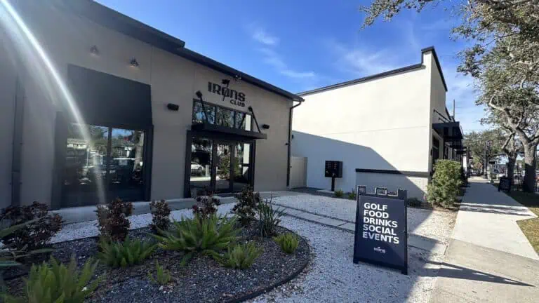 Exterior of an indoor golf lounge