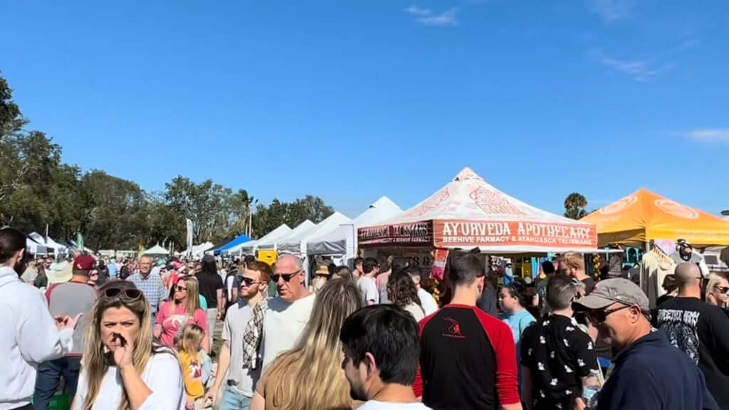 an open air shopping event