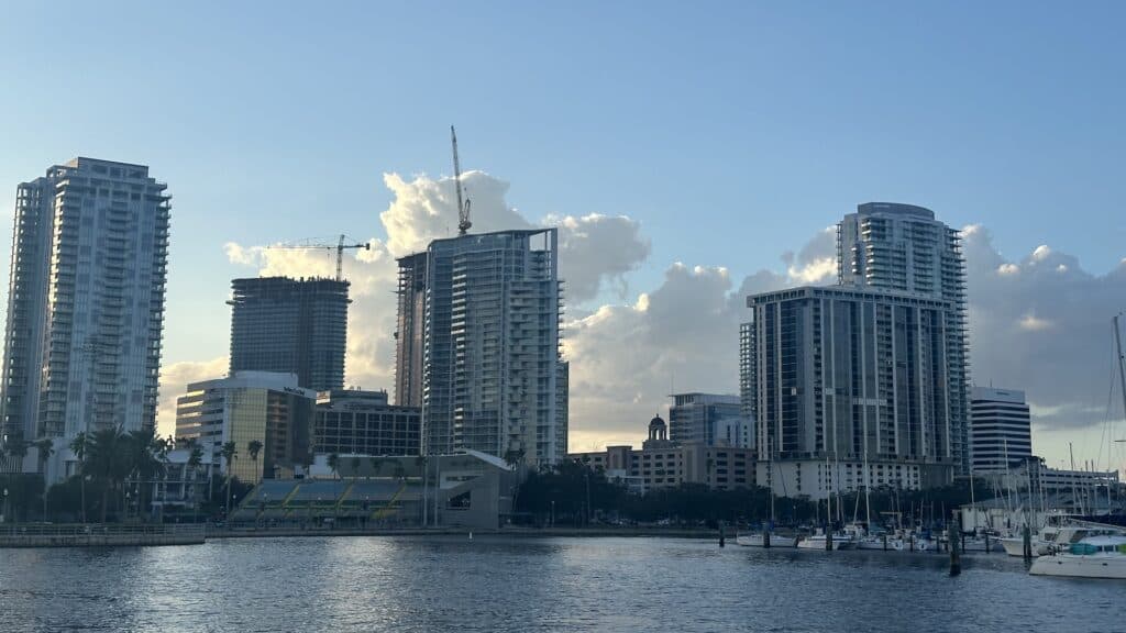 the st Pete skyline at dusk