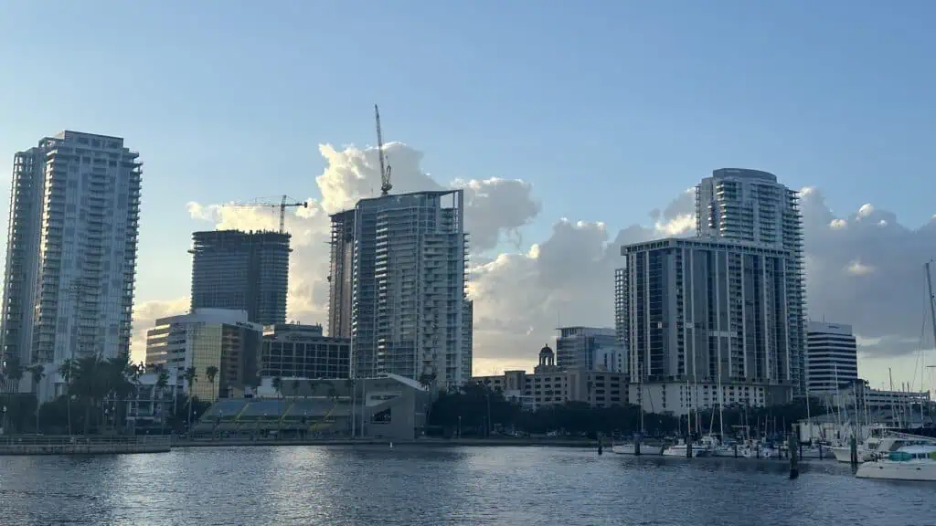 the st Pete skyline at dusk