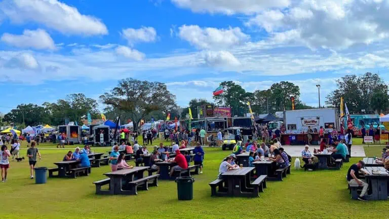 food vendors gathered together at a park