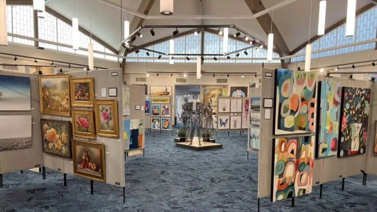 art on display in gallery