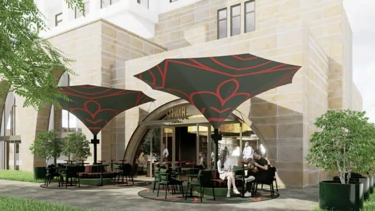 exterior rendering of a coffee shop