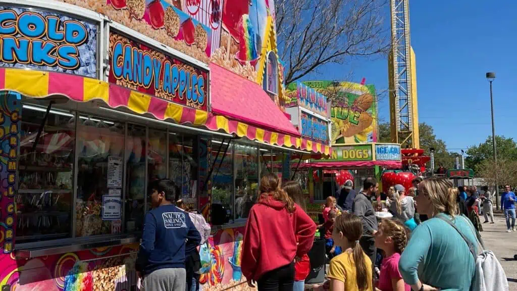 concessions and rides at a festival 