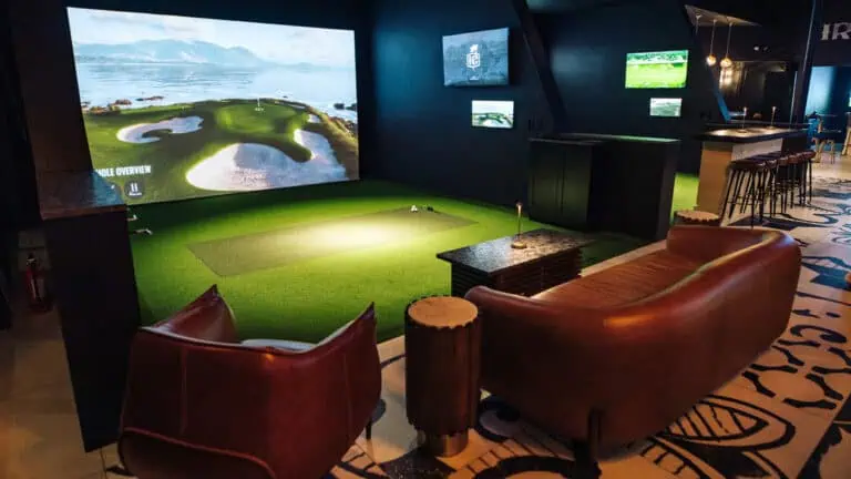 The interior of a golf lounge