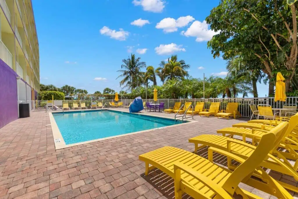 The exterior of a beach resort