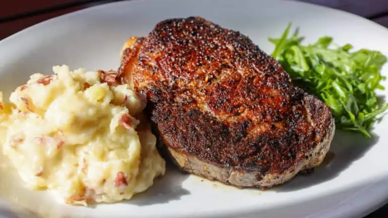 A steak dinner