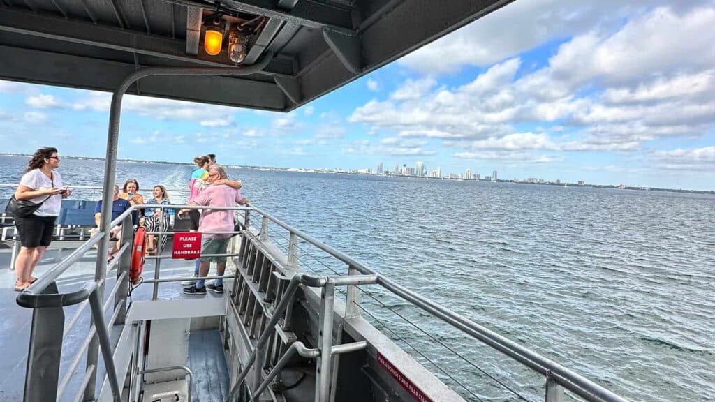 upper deck of a ferry transit service 