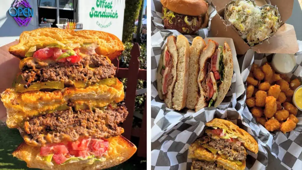 Two pictures or burgers